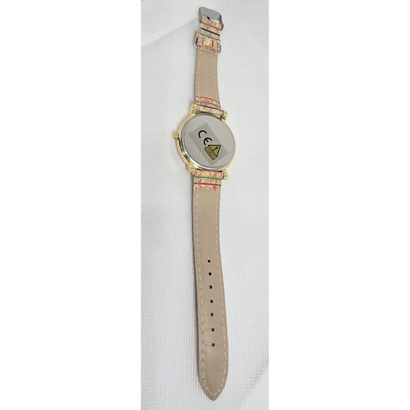 Women's Colorful Mandala Dial Cork Imitation Strap Retro Style Watch 11 - Picture 8 of 9
